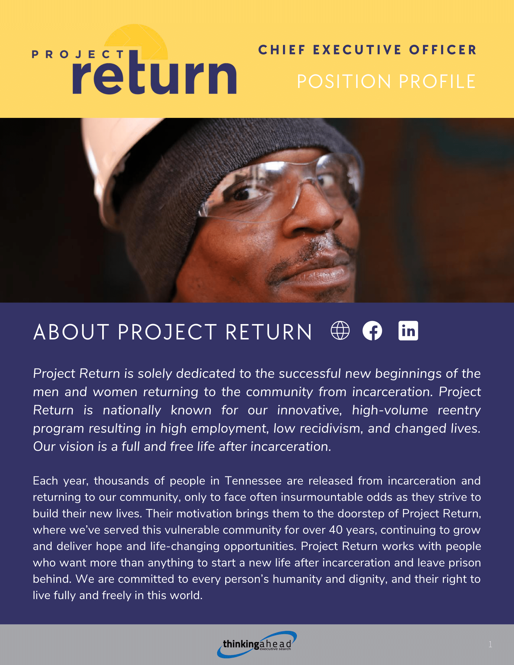 project return CEO position announcement about